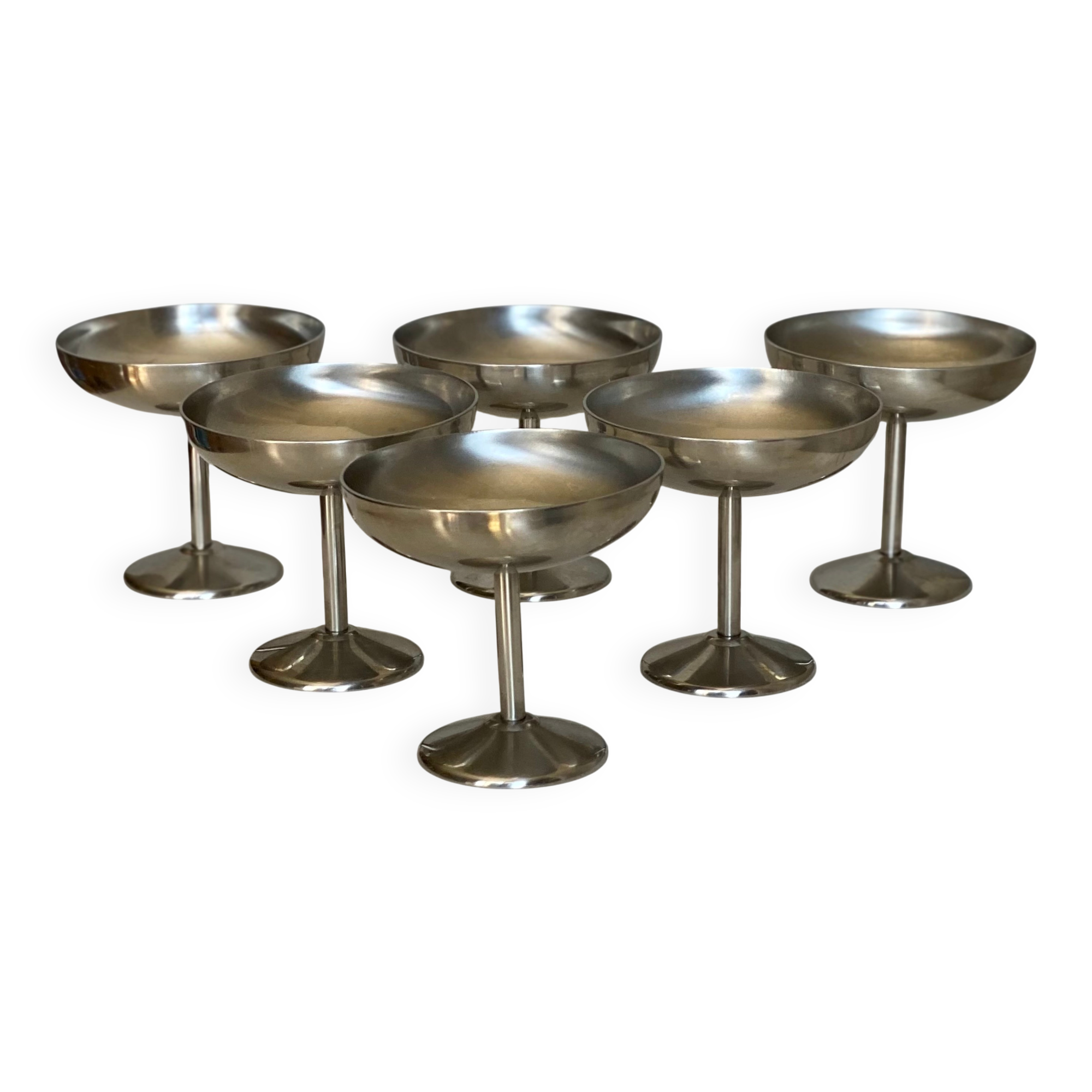 Service de 6 coupes à glace Guy Degrennes vintage 1980