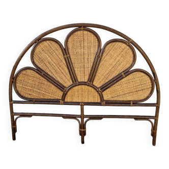 Vintage rattan and cane headboard
