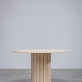Circular modernist dining table in travertine 1970