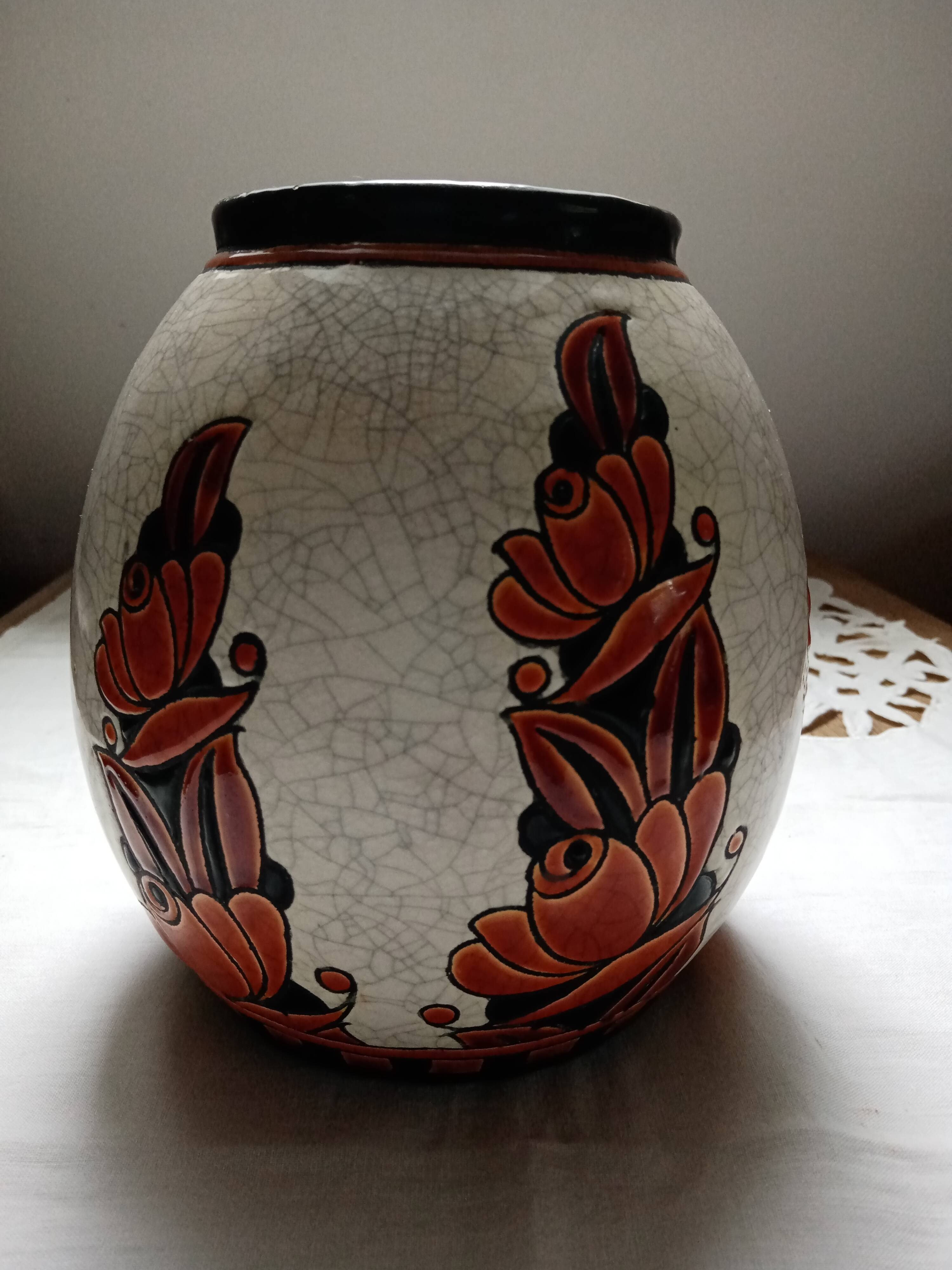 Art Deco vase Manufacture Boch la louviére design Charles Catteau