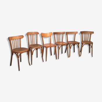 Série de 6 chaises bistrot Baumann dépareillées