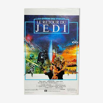 Affiche cinéma originale « Le Retour du Jedi » Star Wars, Harrison Ford 35x55cm 1983