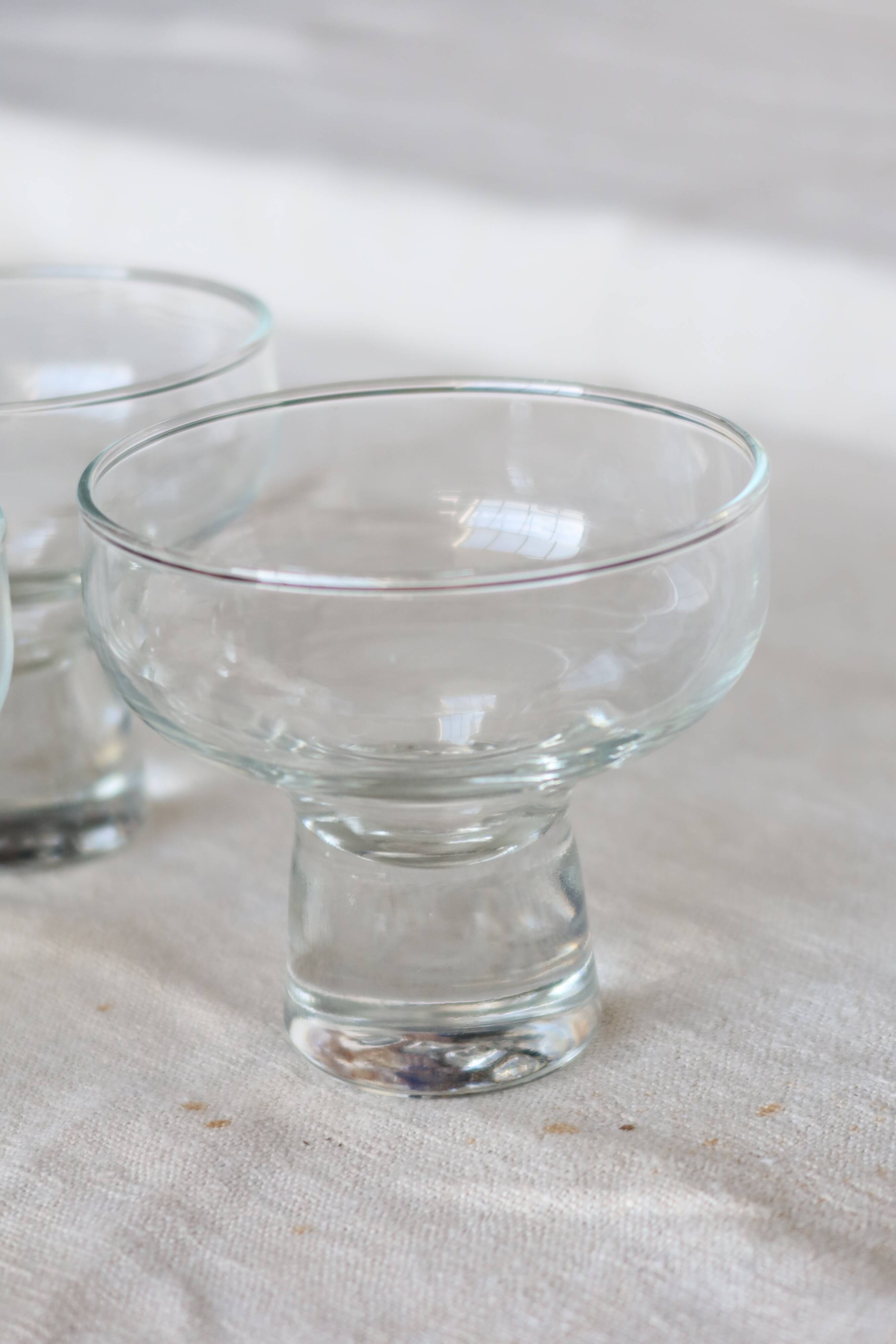 6 vintage water glasses - Thick stem