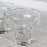6 vintage water glasses - Thick stem