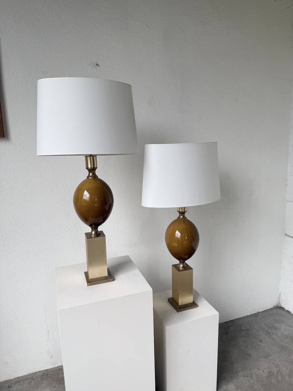Pair of Philippe Barbier table lamps from the 70s