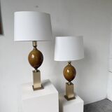 Paire de lampes de table Philippe Barbier années 70