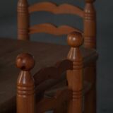 Set of 6 modern French brutalist chairs, in the style of Charles Dudouyt, made in the 1960s.