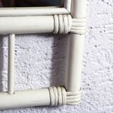White rattan mirror 1970