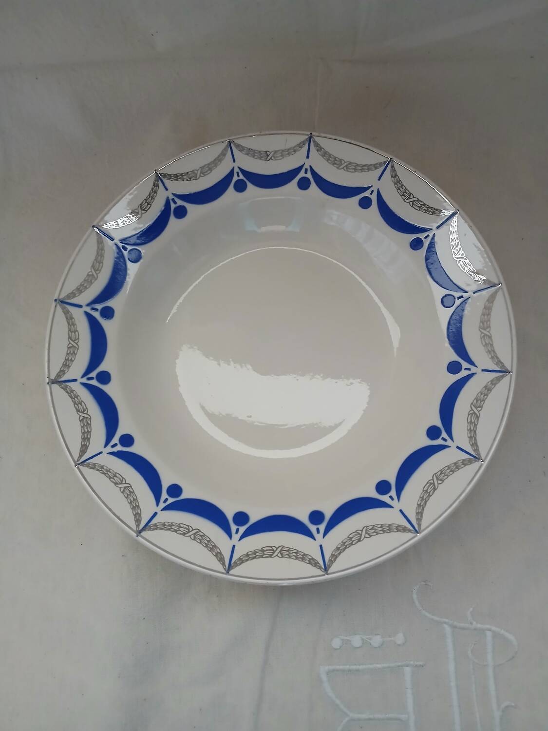 6 antique soup plates from Digoin and Sarreguemines