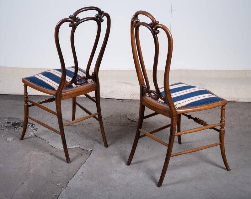 Art Nouveau Beech Café Chairs by W. Giessing, 1930s, Set of 6