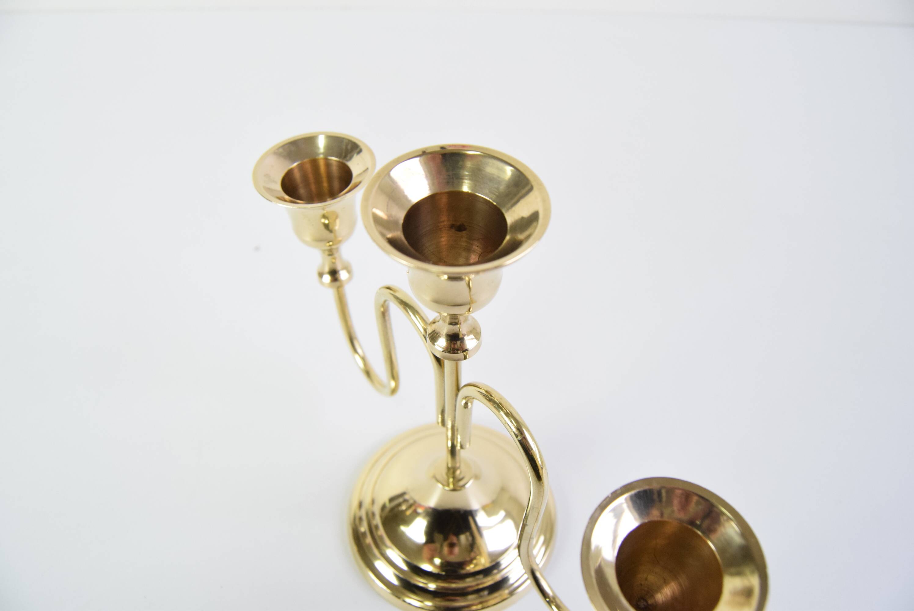 Vintage Brass Candlestick, Czechoslovakia, 1960's.