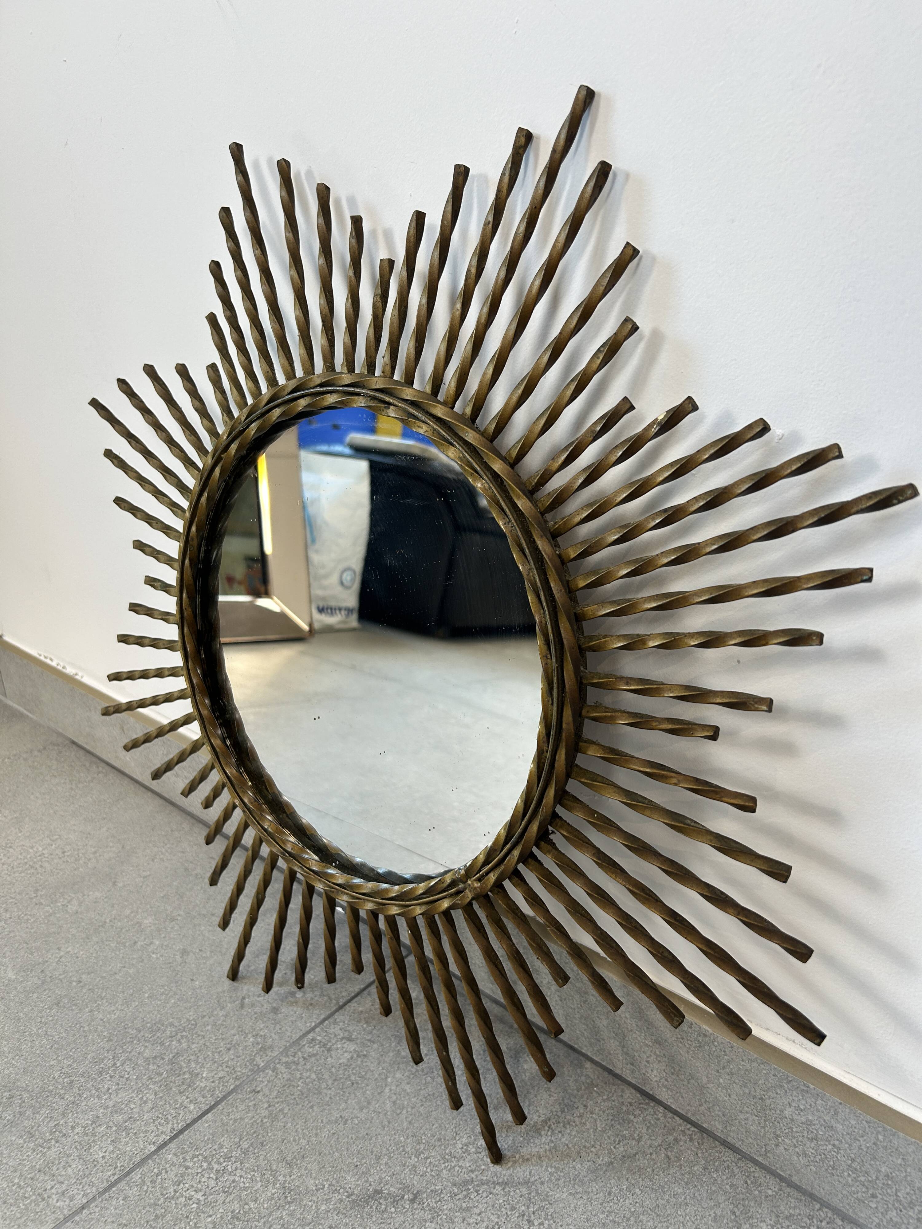 Wrought iron sun mirror