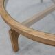 Table moderne en bois de cèdre et verre, Italie fin du 20e siècle