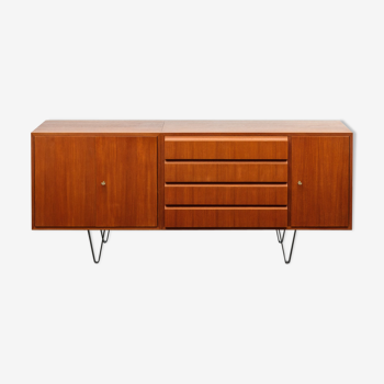 Sideboard years 60, teak, metal feet, 183cm