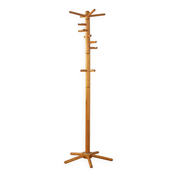 Porte-manteau en bois des années 80