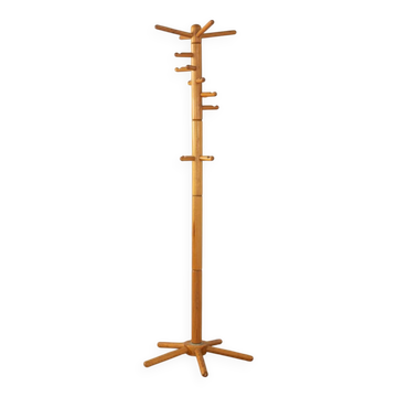 80s Wooden Coat Rack