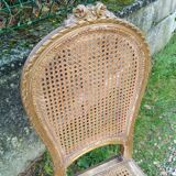Paire de chaises cannees doré anciennes style louis xvi