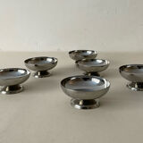 Set of 8 vintage stainless steel bowls – Dessert bowls / gl
