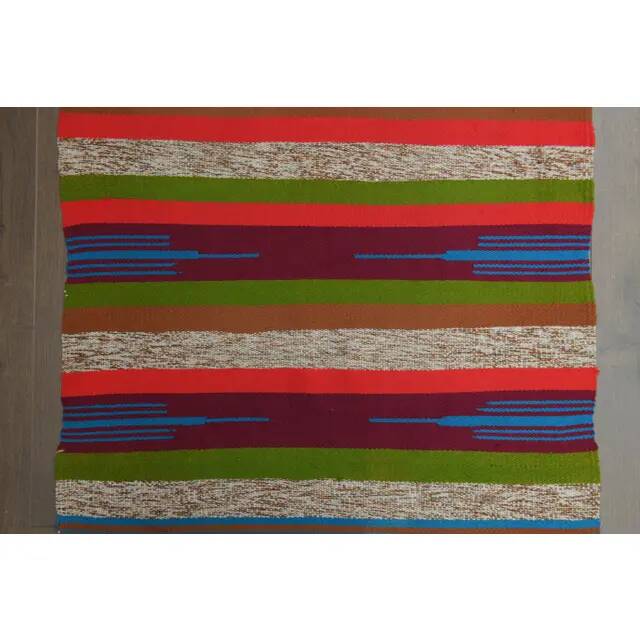 1970s Vintage Turkish Oushak Handmade Wool Cotton Blue Runner Rug  73x131