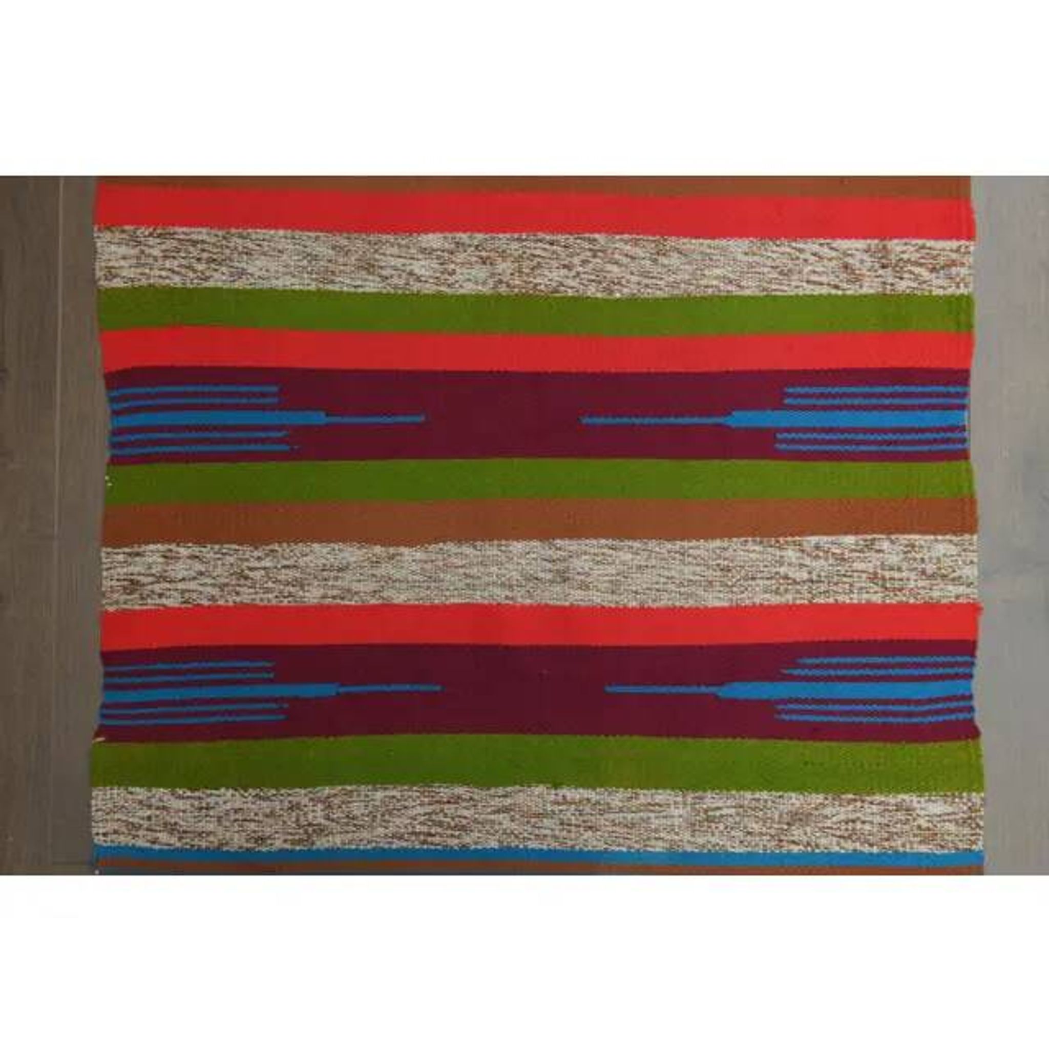 1970s Vintage Turkish Oushak Handmade Wool Cotton Blue Runner Rug  73x131