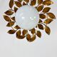 Vintage florentine gold pendant lamp with opaline glass bulb, 1960s