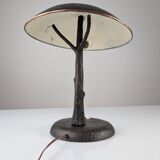 Hammered Copper Sculptural Lamp in the Shape of a Tree, Mid-Century Modern