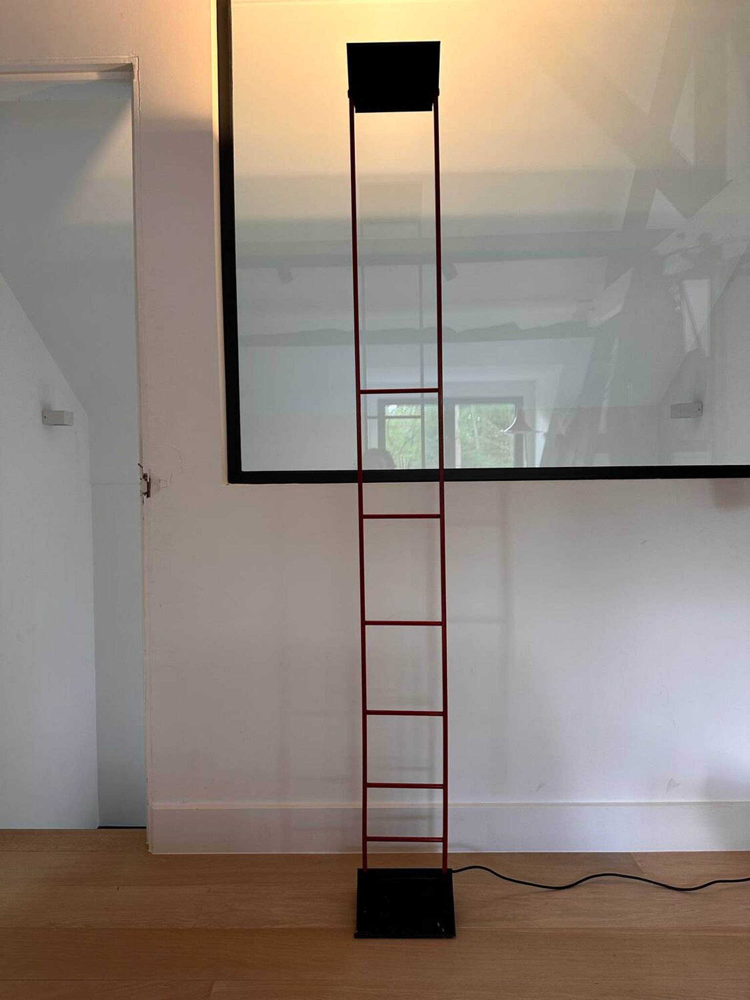 Iconic 80s floor lamp designed by Estudi Blanc for Metalarte, has