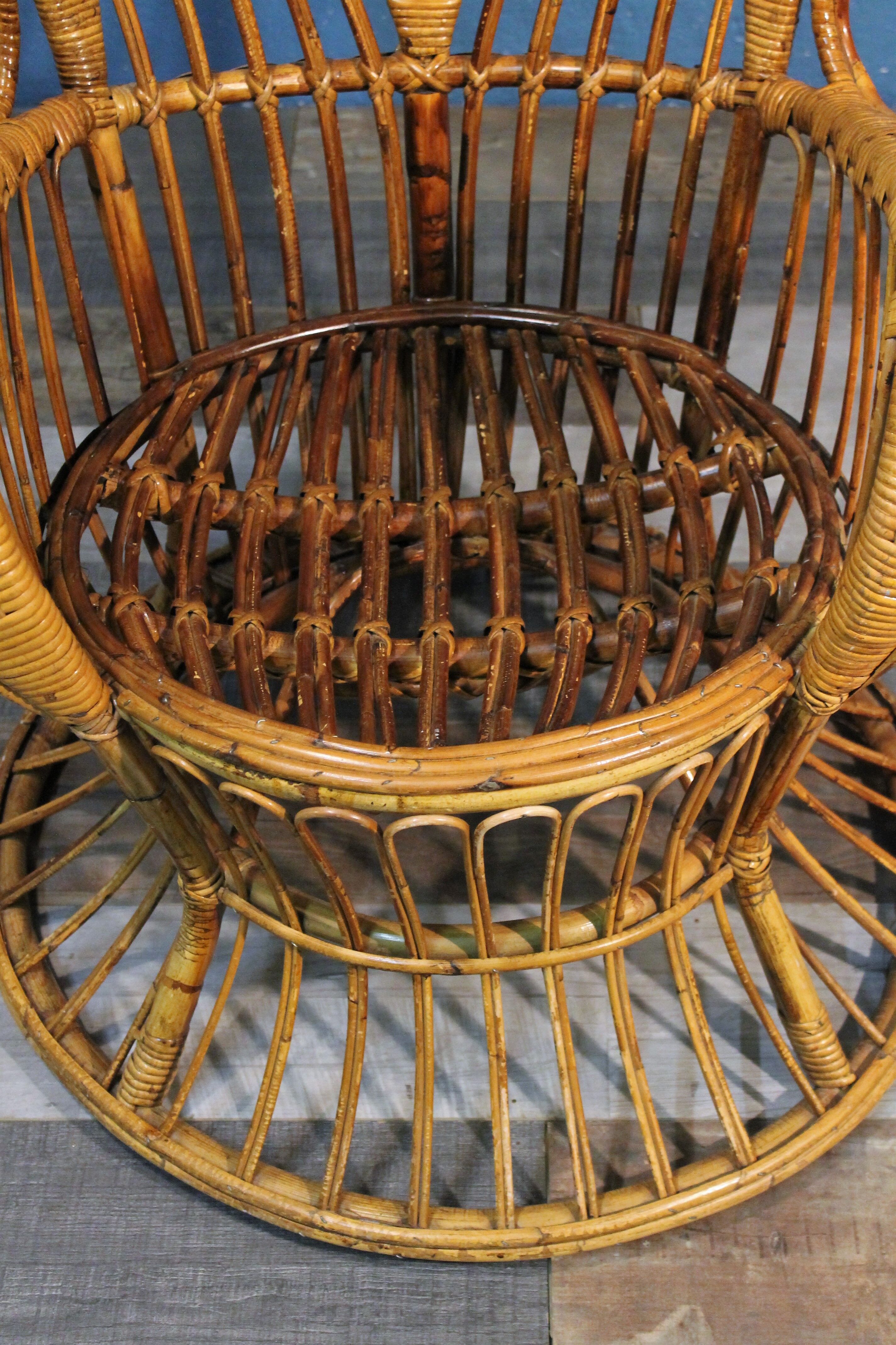 Rattan armchair by Gio Ponti & Lio Carminati Bonacinati edition 1950