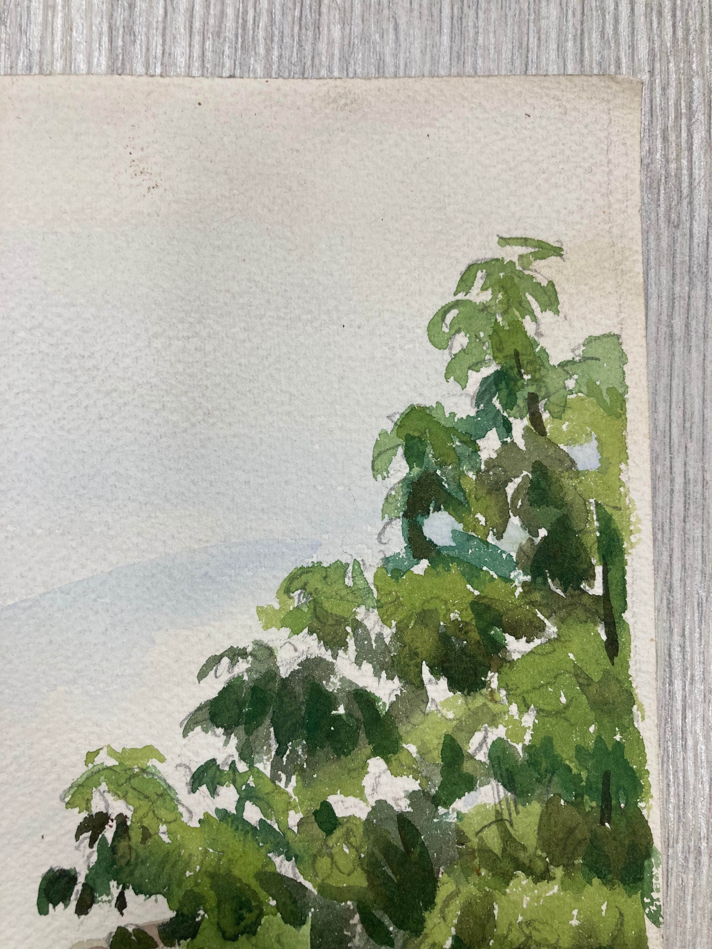 Vintage mountain watercolor