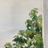 Aquarelle de montagne vintage