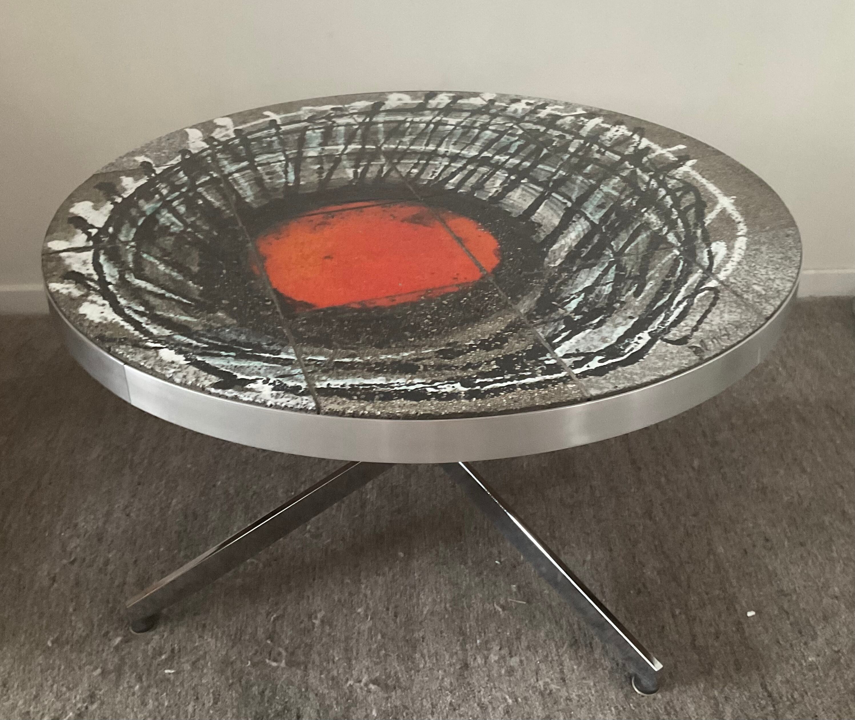 De Nisco coffee table from the 60s and 70s ceramic signed