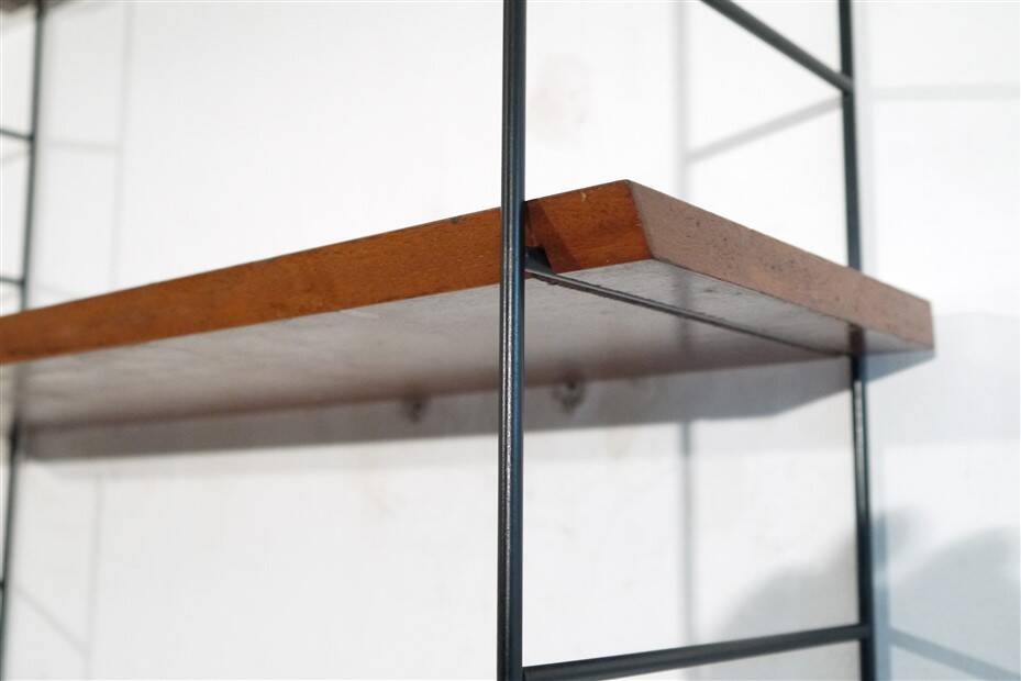 Vintage teak and metal shelf 1960