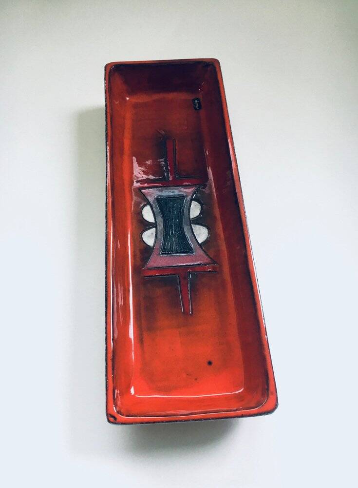 Art Pottery Studio Handmade Dish by Tieberghien, Belgium, 1960s