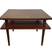 Table basse carrée vintage en placage de teck, design des années 1960