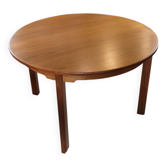 Table à manger ronde avec rallonges en teck, design danois des années 1960