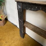 Shelf fireplace mantle.