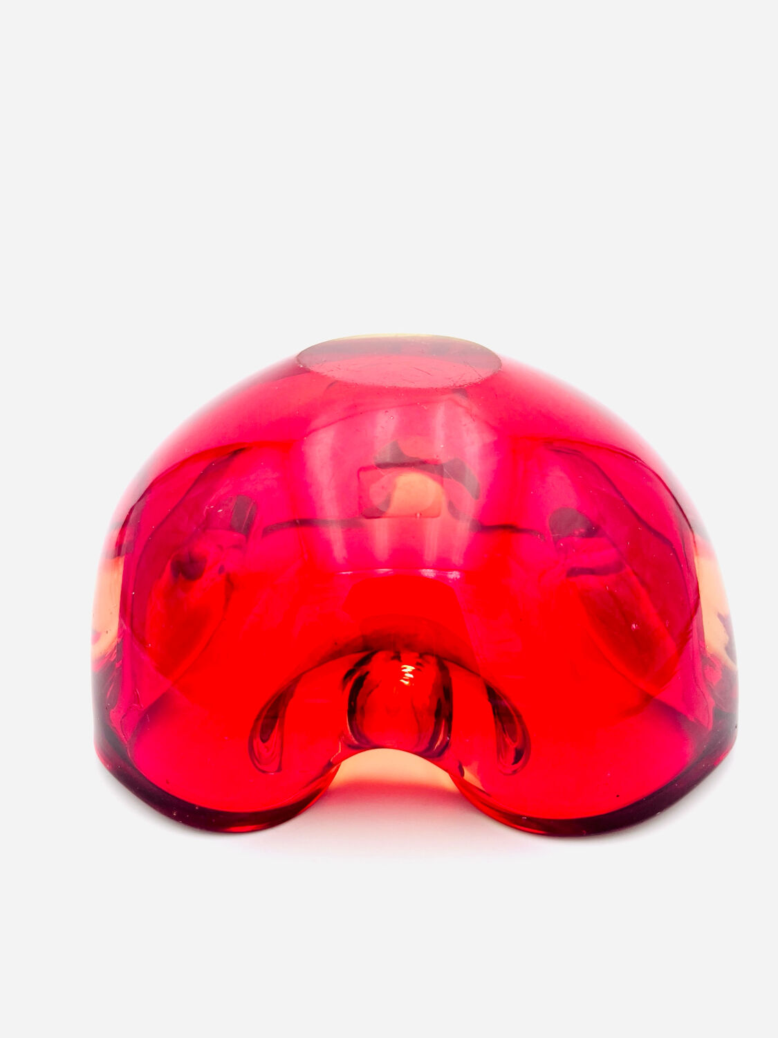 Murano Sommerso Red & Yellow Dish - Flavio Poli - circa 19