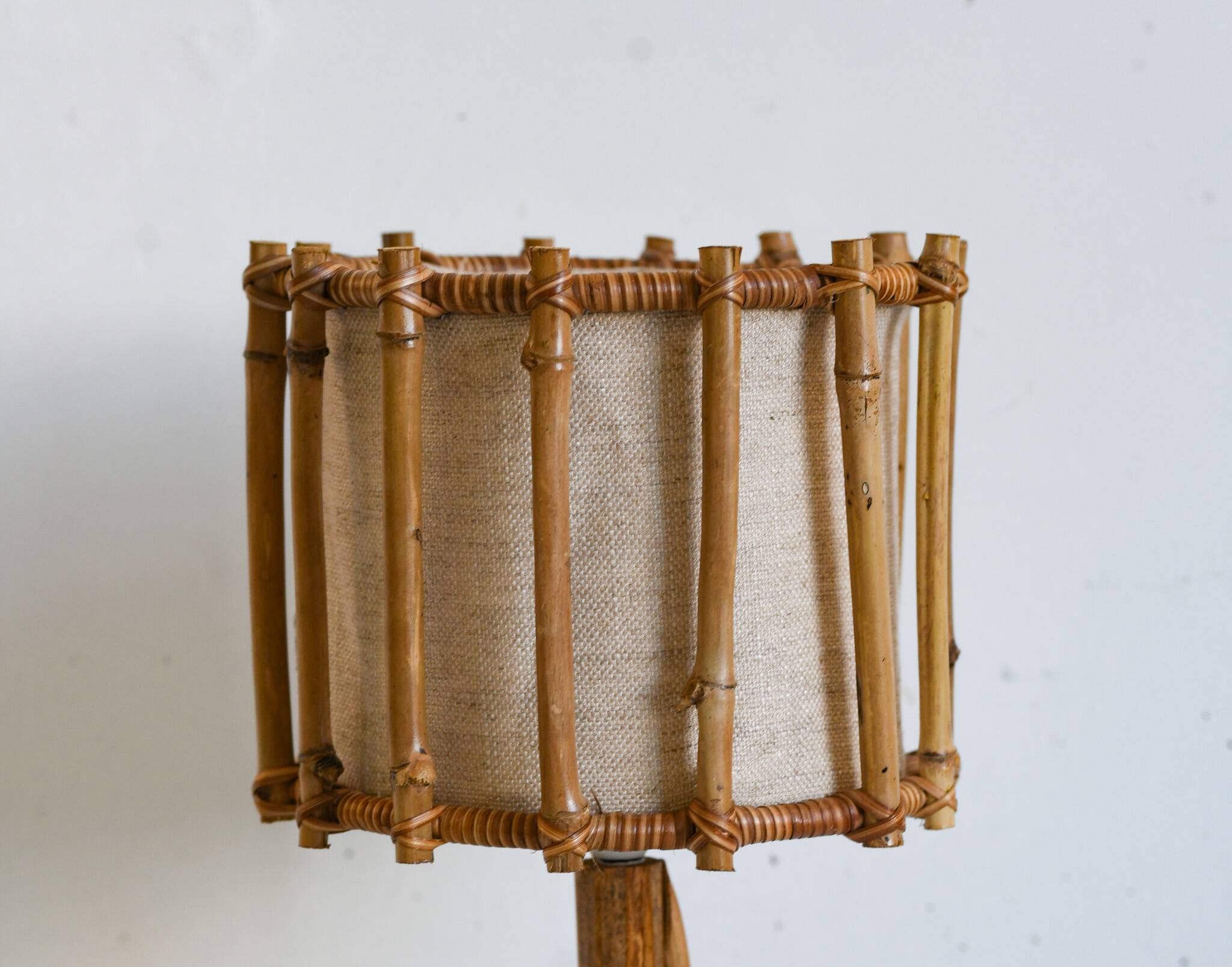 Vintage Bamboo Table Lamp, Organic Bamboo Lamp
