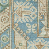 Distressed Vintage Blue Turkish Rug 4'1" X 6'9"