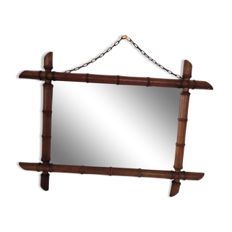 Rattan mirror, 47x64 cm