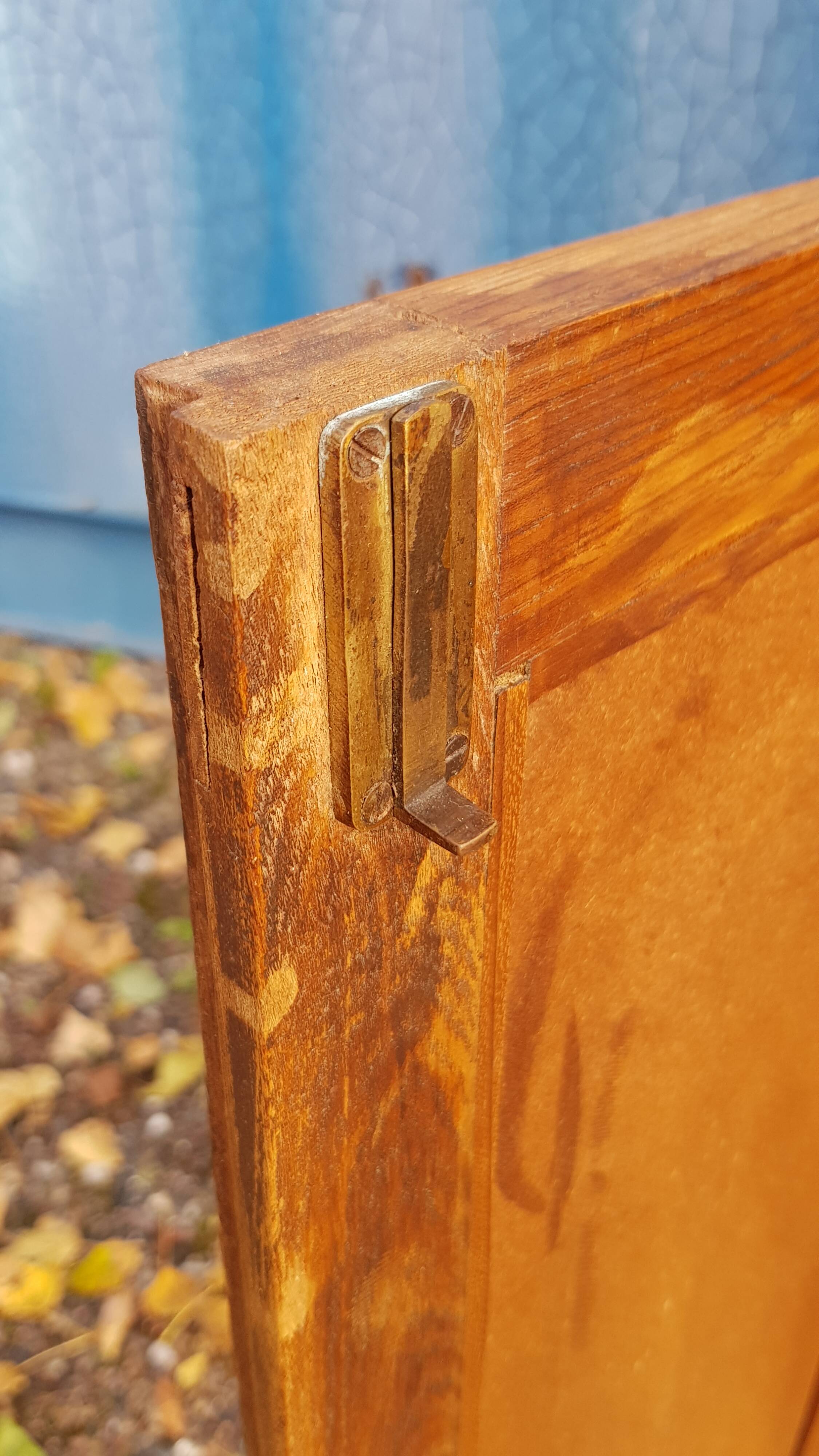 Old Art Deco radio cabinet in Burmese teak