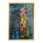 Abstract composition. Oil on canvas monogrammed.