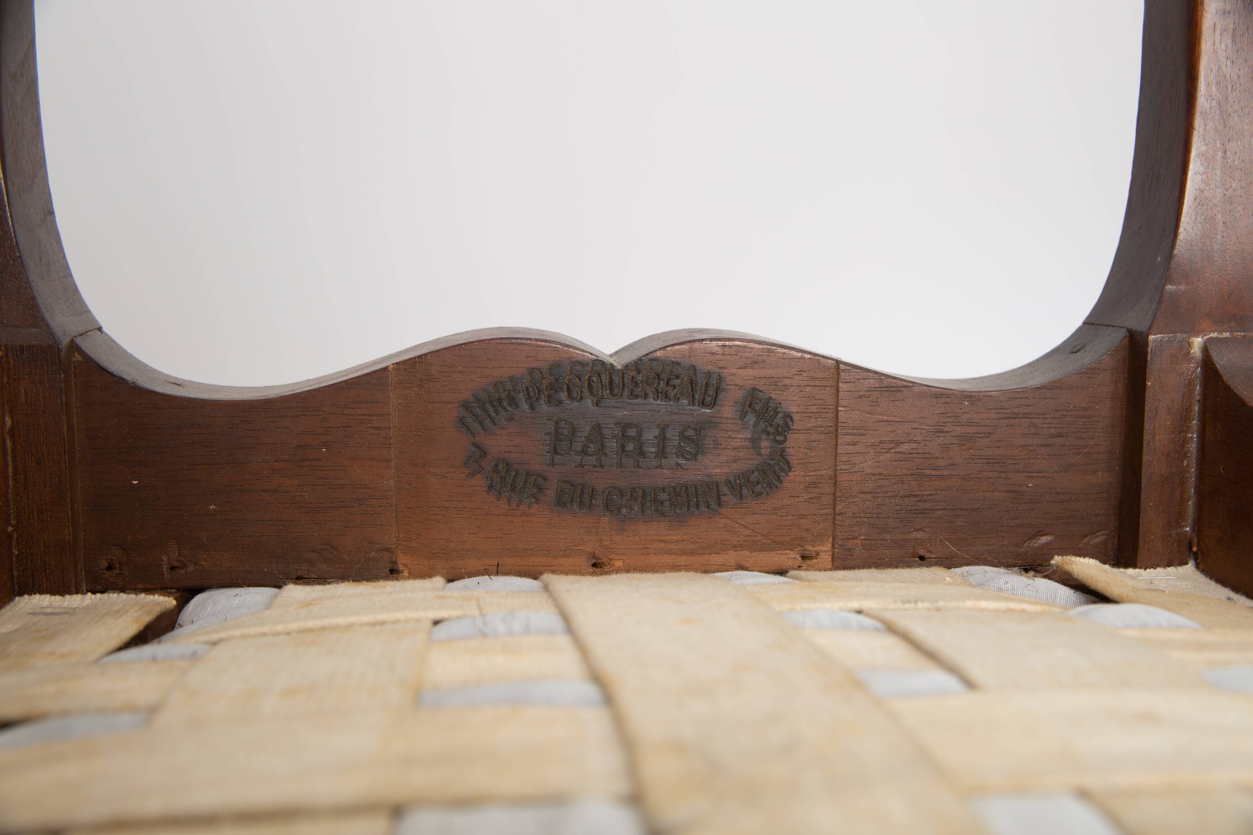 Old chair 1860 signed Pecquereau Napoleon lll