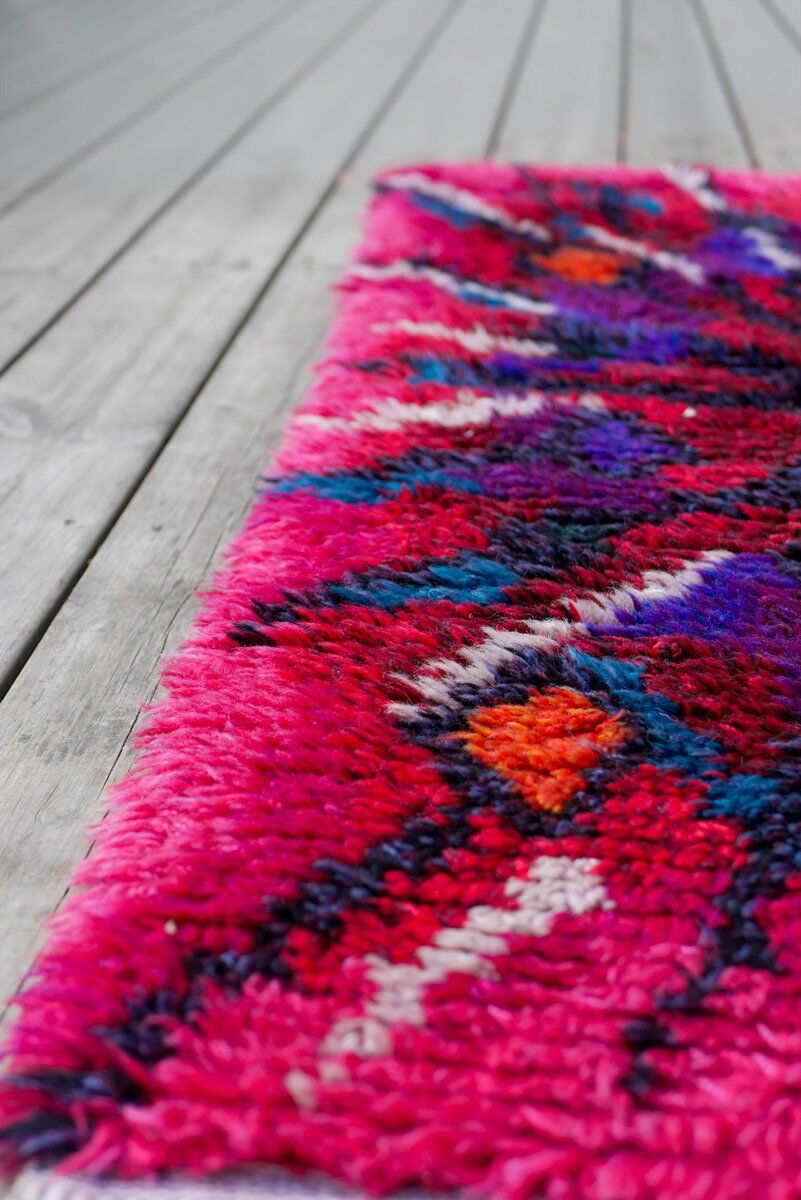 Swedish Tibetan Rya rug with flower by Jagarz for Rya