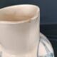 Pitcher jug vase earthenware floral decor blue early 20th century