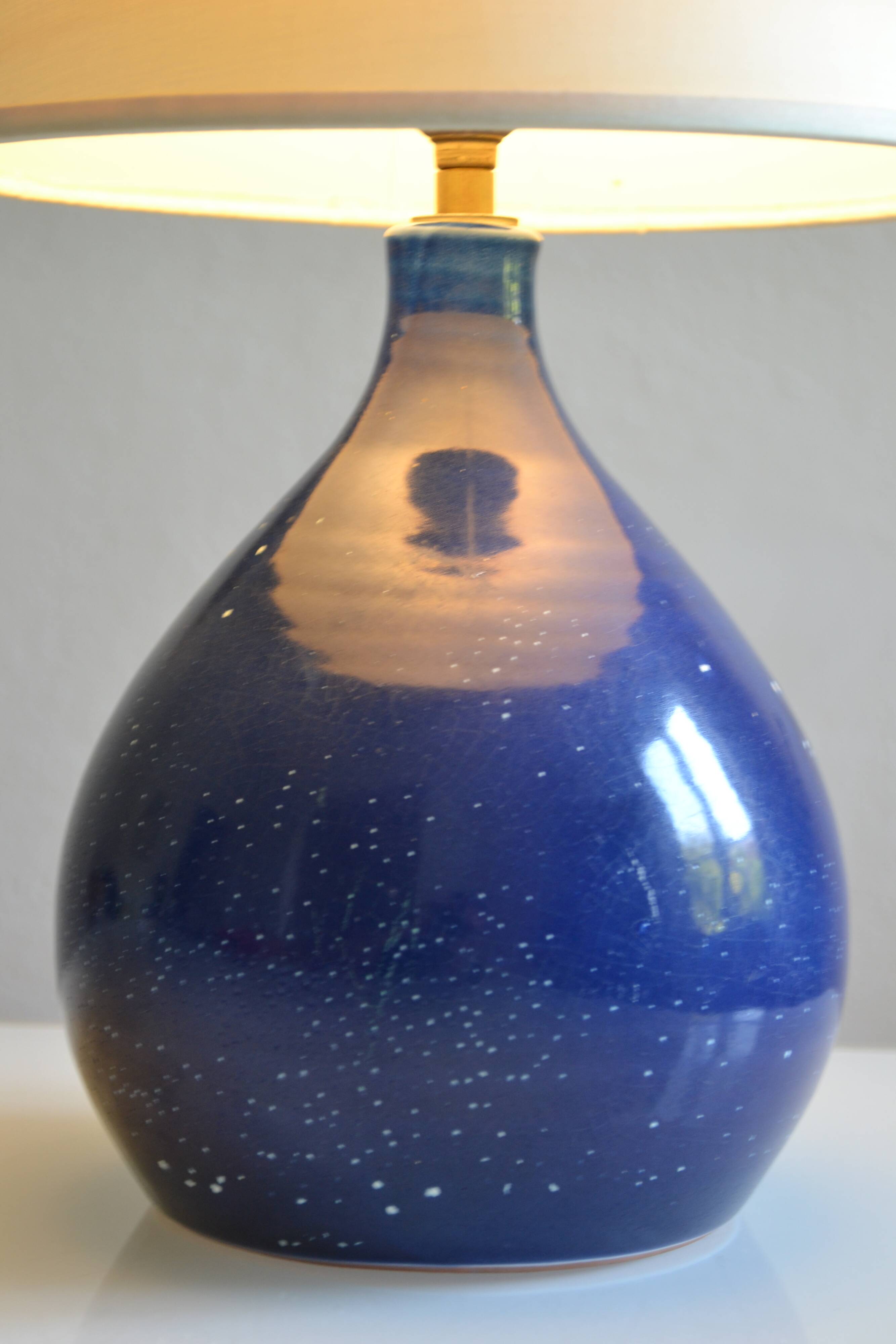 ceramic lamp base modernist France 1970