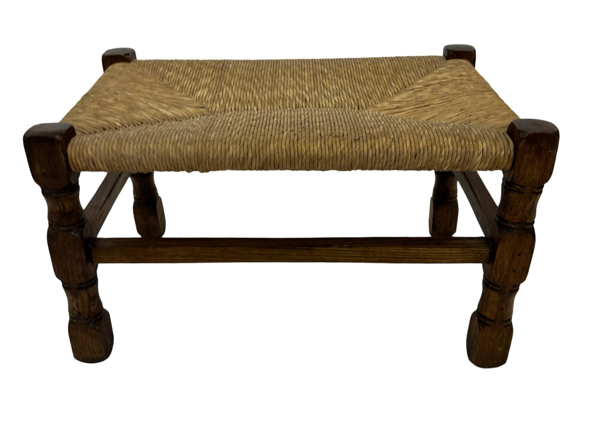 Tabouret vintage en rotin petit tabouret ottoman du milieu du siècle design années 60