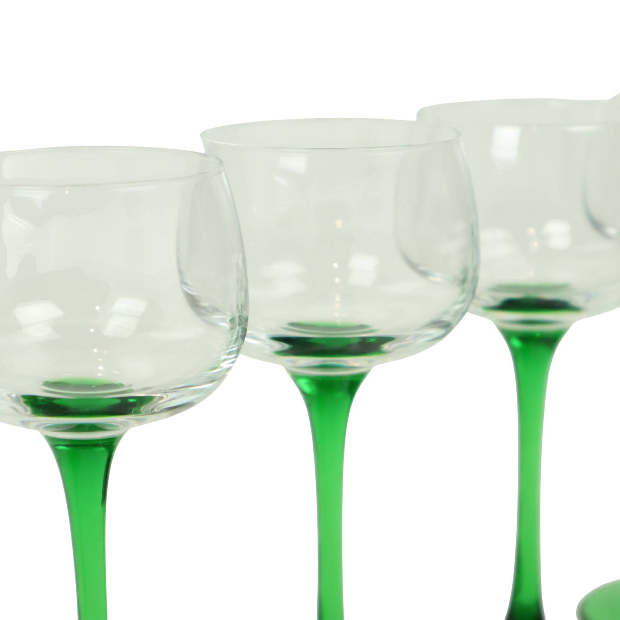 Lot de 10 verres à vin d'Alsace Vintage Luminarc Base Verte
