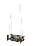 Black lacquered teak rocking chair