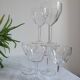 Set of 6 cut glass wine glasses
